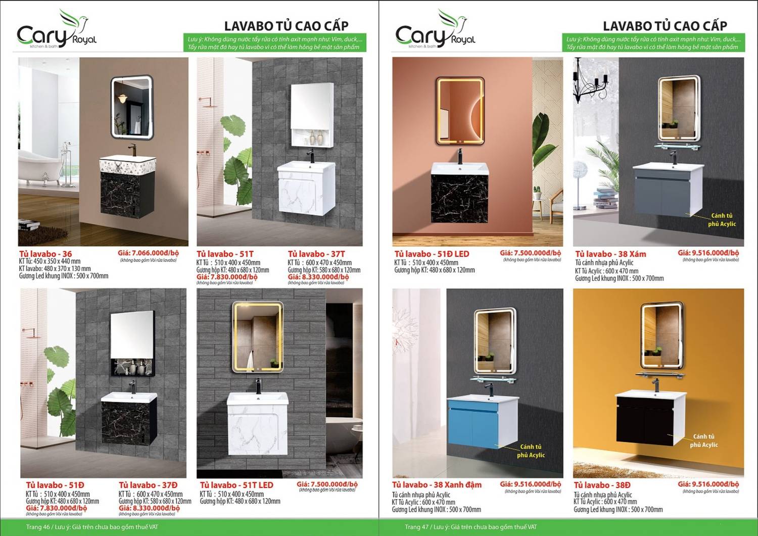 Thiết bị vệ sinh CARY ROYAL Catalogue và Bảng giá mới nhất 2024 - 2025 /Page 24